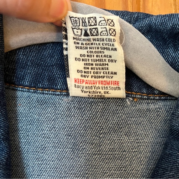 Lucy & Yak Dark Blue Denim Jumpsuit Wide Leg Crop - Picture 4 of 7